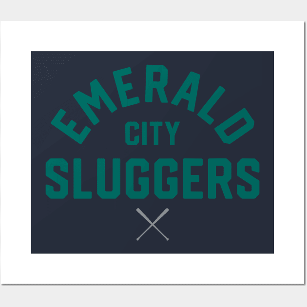 Seattle 'Emerald City Sluggers' Baseball Fan T-Shirt: Swing for the Fences with Seattle Pride! Wall Art by CC0hort